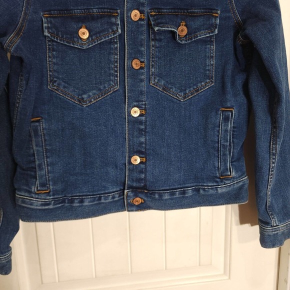 J Crew Mercantile Jean Jacket Womens Blue Denim Short Trucker Front Pockets S - Picture 4 of 11